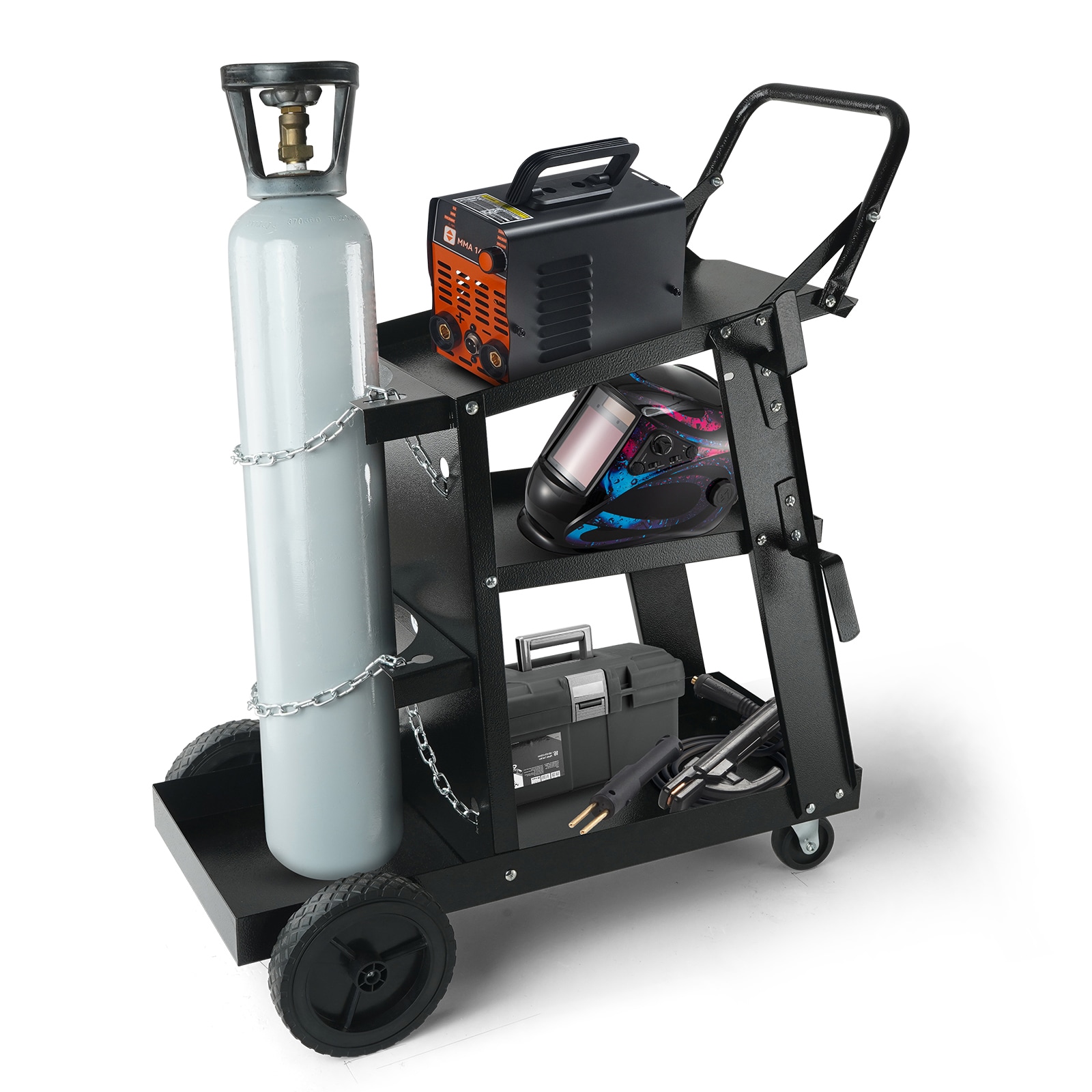 Heavy Duty Welding Cart With 3 Tiers And Swivel Wheels For Workshop_voghion.com